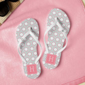 Stijlvol monogram van Mint en Coral Geometric Patt Teenslippers