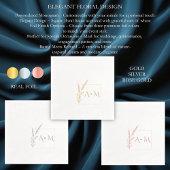 Stijlvol monogram vierkant bloemig lijst folie servetten