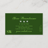 Stijlvol monogram voor groene marmer met diamanten visitekaartje (Achterkant)