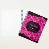 Stijlvol monogram voor Hot Pink Glitter en Black E Planner (Display)