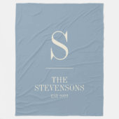 Stijlvol monogram voor klassieke familie Est Dusty Fleece Deken (Voorkant)