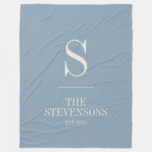 Stijlvol monogram voor klassieke familie Est Dusty Fleece Deken