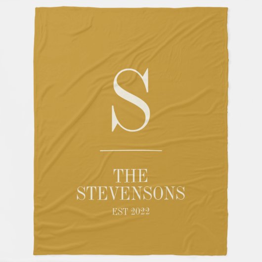 Stijlvol monogram voor klassieke familie Est Musta Fleece Deken (Voorkant)