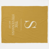 Stijlvol monogram voor klassieke familie Est Musta Fleece Deken (Voorkant (Horizontaal))