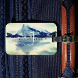 Stijlvol monogram voor schilderen in Waterverf Bagagelabel