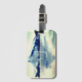 Stijlvol monogram voor schilderen in Waterverf Bagagelabel (Voorkant (verticaal))