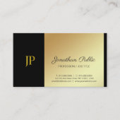 Stijlvol Monogram White en Gold Plain Luxury Visitekaartje (Voorkant)