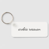 Stijlvol Monogram | Wit Script Gepersonaliseerd Sleutelhanger (Achterkant)