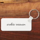 Stijlvol Monogram | Wit Script Gepersonaliseerd Sleutelhanger (Voorkant)