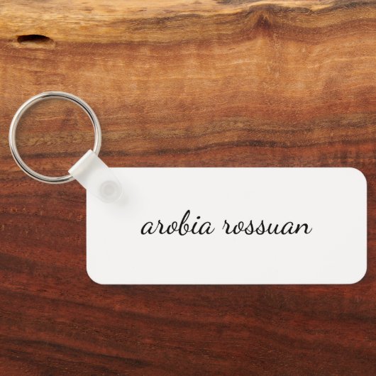 Stijlvol Monogram | Wit Script Gepersonaliseerd Sleutelhanger (Achterkant)