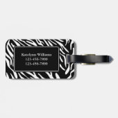 Stijlvol Monogram Zebra Print Bagagelabel (Achterkant horizontaal)