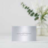 Stijlvol Monogram zilver ziet er eenvoudig uit in  Visitekaartje (Staand voorkant)