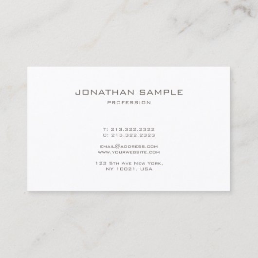 Stijlvol Monogram zilver ziet er eenvoudig uit in  Visitekaartje (Achterkant)