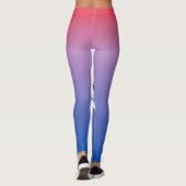 Stijlvol monogramme blauwe roze gradiënt werkout leggings (Achterkant)