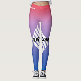 Stijlvol monogramme blauwe roze gradiënt werkout leggings