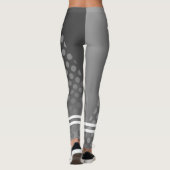 Stijlvol monogramme grijze stippen patroon werkout leggings (Achterkant)