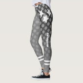Stijlvol monogramme grijze stippen patroon werkout leggings (Links)