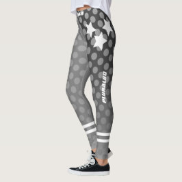 Stijlvol monogramme grijze stippen patroon werkout leggings