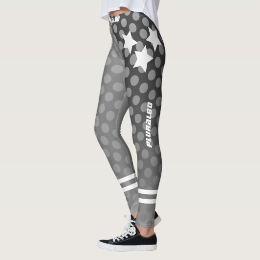 Stijlvol monogramme grijze stippen patroon werkout leggings (Links)