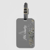 Stijlvol monogrammen botanisch Bagagelabel (Voorkant (verticaal))