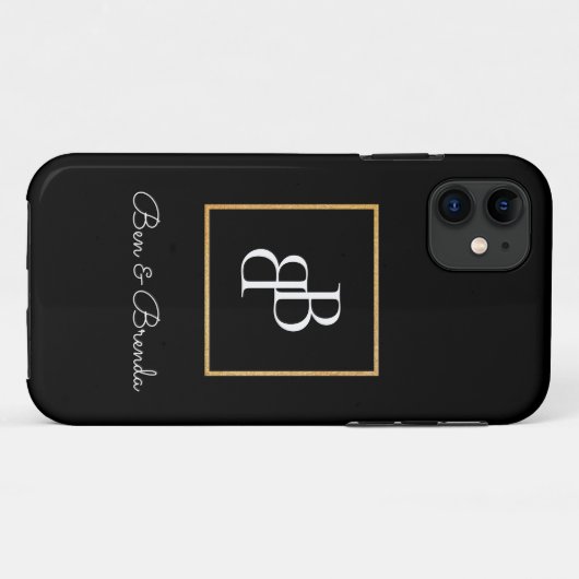 Stijlvol Monogrammen Tekstontwerp Case-Mate iPhone Case (Achterkant (horizontaal))