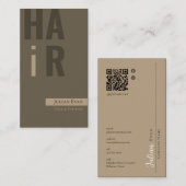 Stijlvol Monotone Bruin Kapper Visitekaartje (Voorkant / Achterkant)