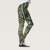 Stijlvol mos groen blad leggings (Rechts)