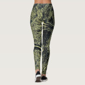 Stijlvol mos groen blad leggings (Achterkant)