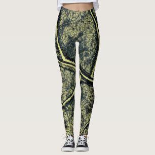 Stijlvol mos groen blad leggings