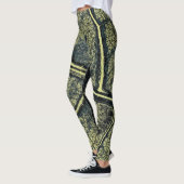 Stijlvol mos groen blad leggings (Links)