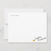 Stijlvol Mosterdgeel Vrouwelijk Hart Briefpapier Notitiekaartje (Voorkant)