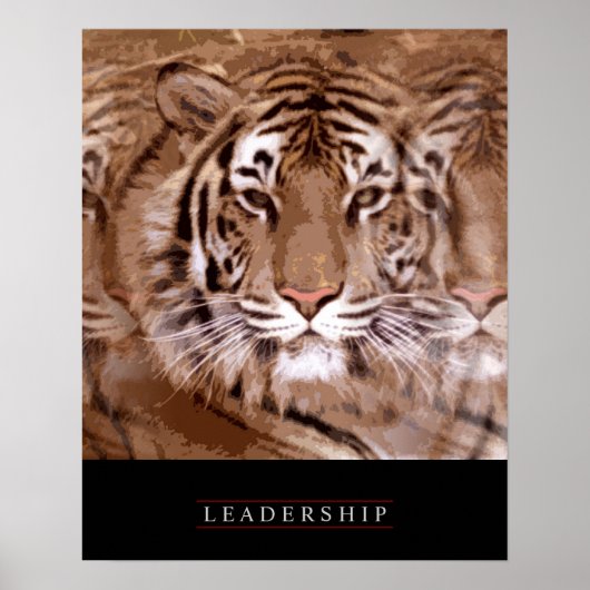 Stijlvol Motivatie leiderschap Tiger Poster (Voorkant)