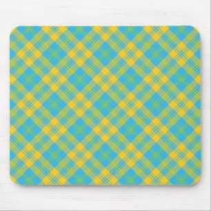 Stijlvol Mousepad: blauw, geel, groen geruit Muismat