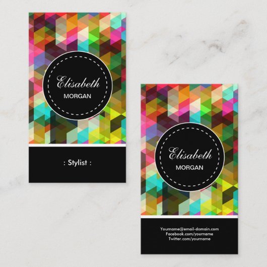 Stijlvol Mozaïekpatroon Visitekaartje (Voorkant / Achterkant)