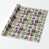 Stijlvol multi-fotocollagepatroon cadeaupapier (Uitgerold)