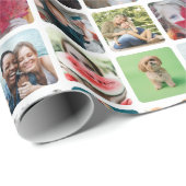 Stijlvol multi-fotocollagepatroon cadeaupapier (Rol Hoek)