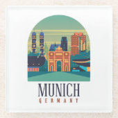 Stijlvol München stadsbeeld Duitsland Glazen Onderzetter (Voorkant)