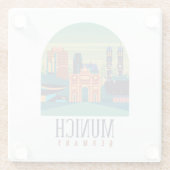 Stijlvol München stadsbeeld Duitsland Glazen Onderzetter (Achterkant)