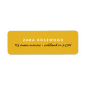 Stijlvol Mustard Yellow Return-adres Etiket (Voorkant)