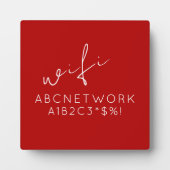Stijlvol naamplaatje voor rood WiFi-wachtwoord Fotoplaat (Voorkant)