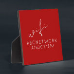 Stijlvol naamplaatje voor rood WiFi-wachtwoord Fotoplaat<br><div class="desc">Houd uw gasten in verbinding met dit stijlvolle WiFi-wachtwoordbordje. Deze plaquette is voorzien van een gewaagde rode achtergrond en schone moderne typografie en is de perfecte aanvulling op elk thuis of kantoor. Dankzij de grootte van 5, 25x5.25 en de meegeleverde ruimte kunt u deze eenvoudig in elke ruimte weergeven. Vul...</div>