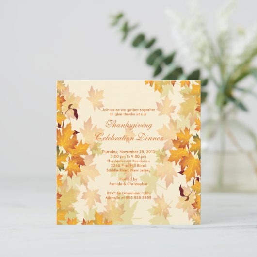 Stijlvol najaar van val laat de Uitnodiging van de (Staand voorkant)