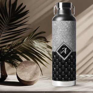 Stijlvol namaak kristal zilveren zwarte diamant mo waterfles