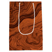 Stijlvol namaak notenhout patroon medium cadeauzakje (Achterkant)