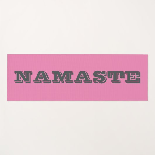 Stijlvol Namaste Roze Gray Typographic Yoga Mat (Voorkant (horizontaal))