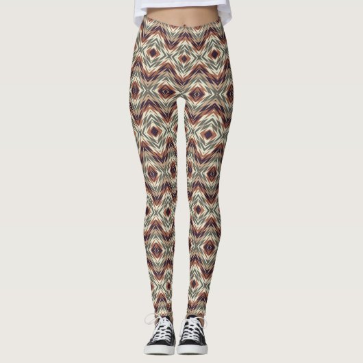 Stijlvol Native American Indianic Mosaic Art Patte Leggings (Voorkant)