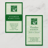 Stijlvol Natuur wervelkolom groen symbool Visitekaartje (Voorkant / Achterkant)