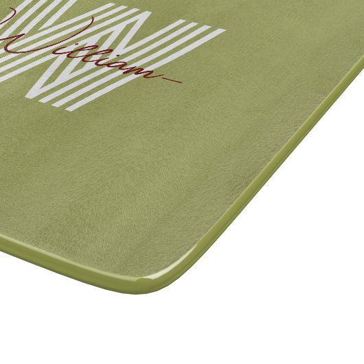 Stijlvol natuurlijk ontwerp Monogramed initiaal Fa Snijplank (Hoek)