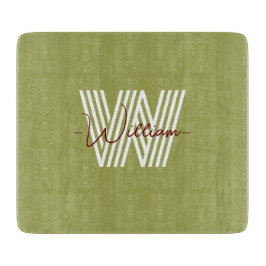 Stijlvol natuurlijk ontwerp Monogramed initiaal Fa Snijplank