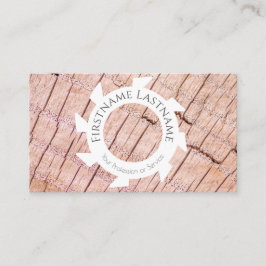 Stijlvol natuurlijk organisch hout met witte zaagv visitekaartje